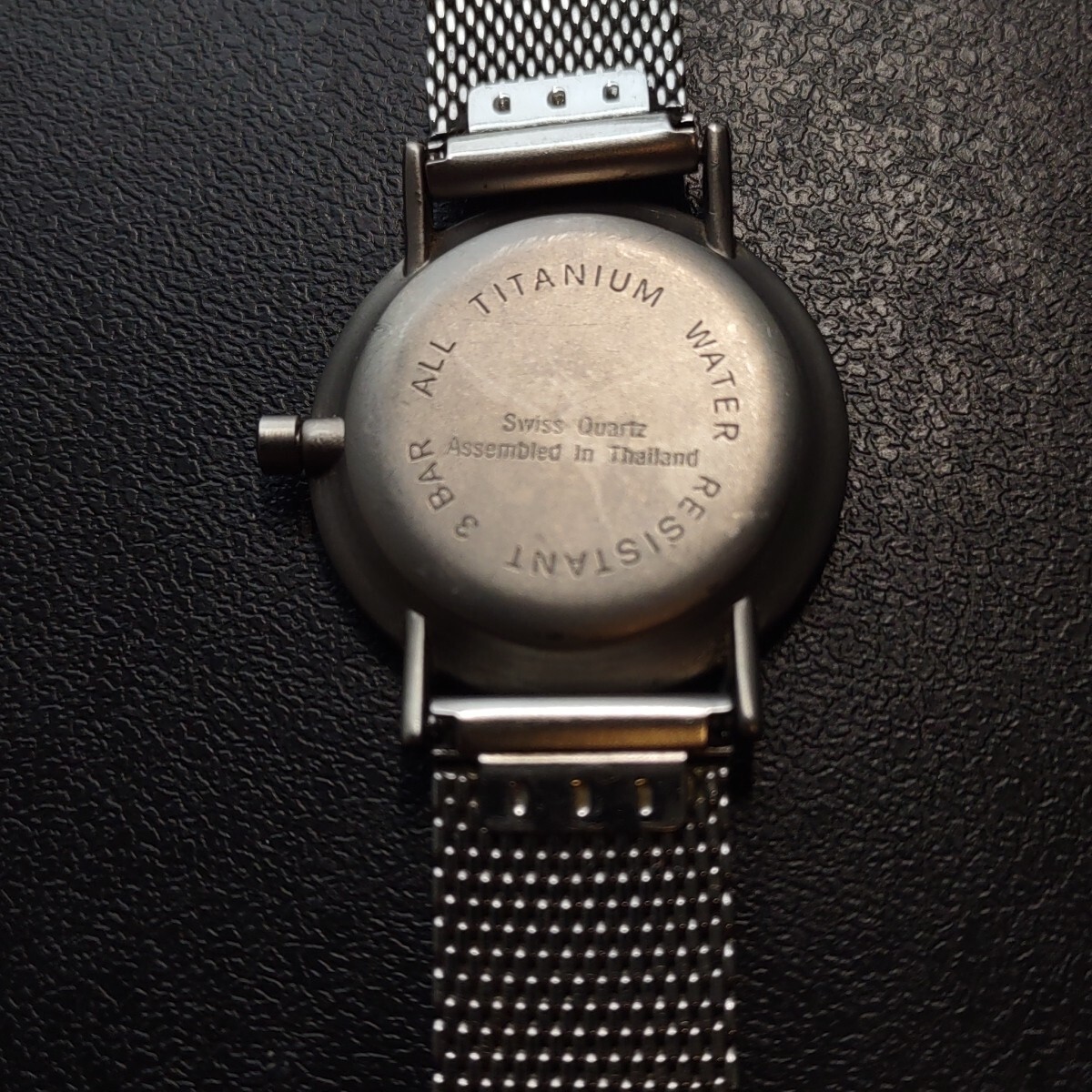 Boccia Watch Women Silver Tone Titanium Gray Dial Adj Mesh Band New Battery Vgc