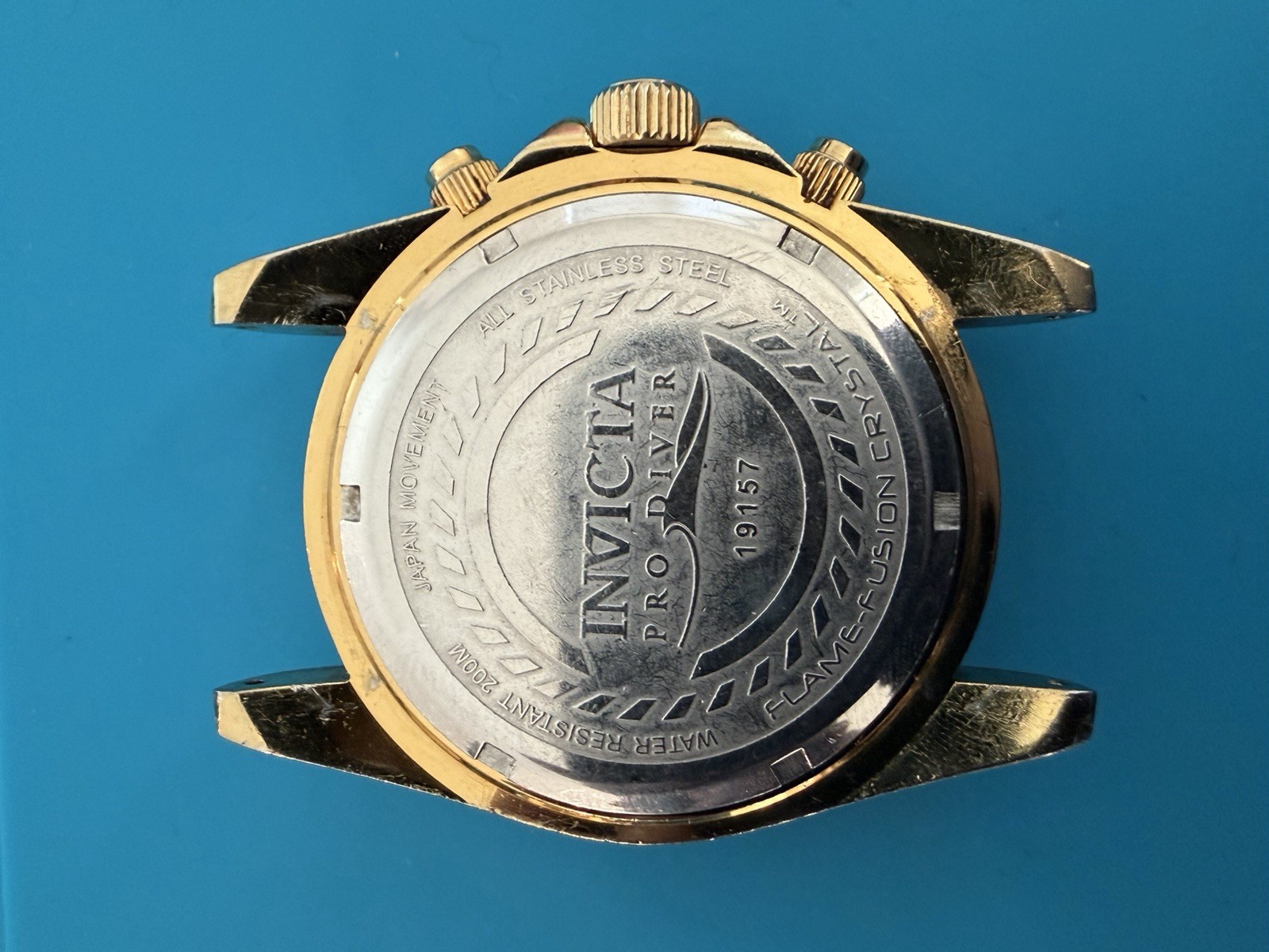 Invicta Pro Diver Chronograph Gold Tone Mens Watch 19157 Working Read Desc.