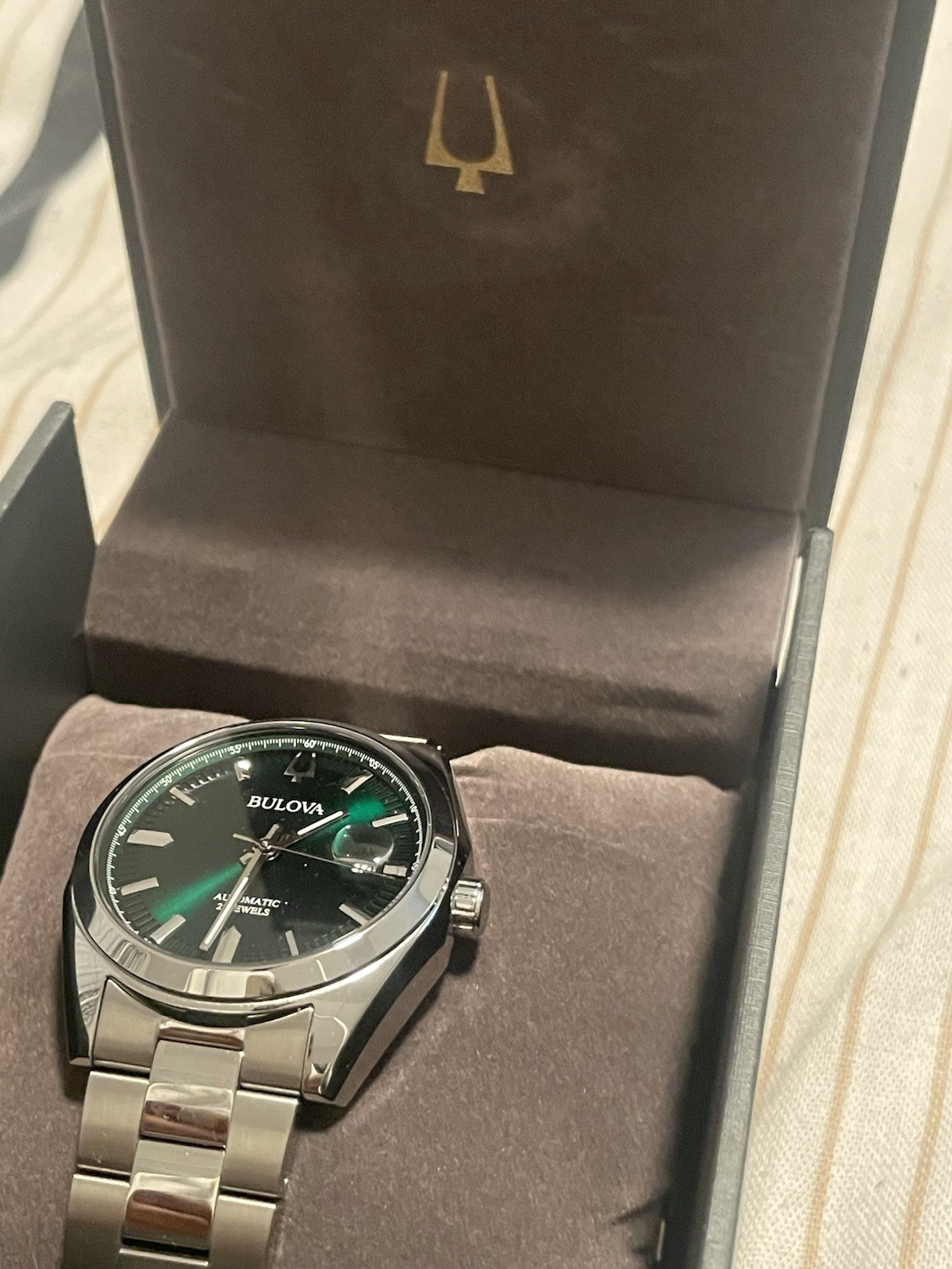 Two Bulova Surveyor Men’s Automatics Pistachio & Racing Green Dial Watch Set