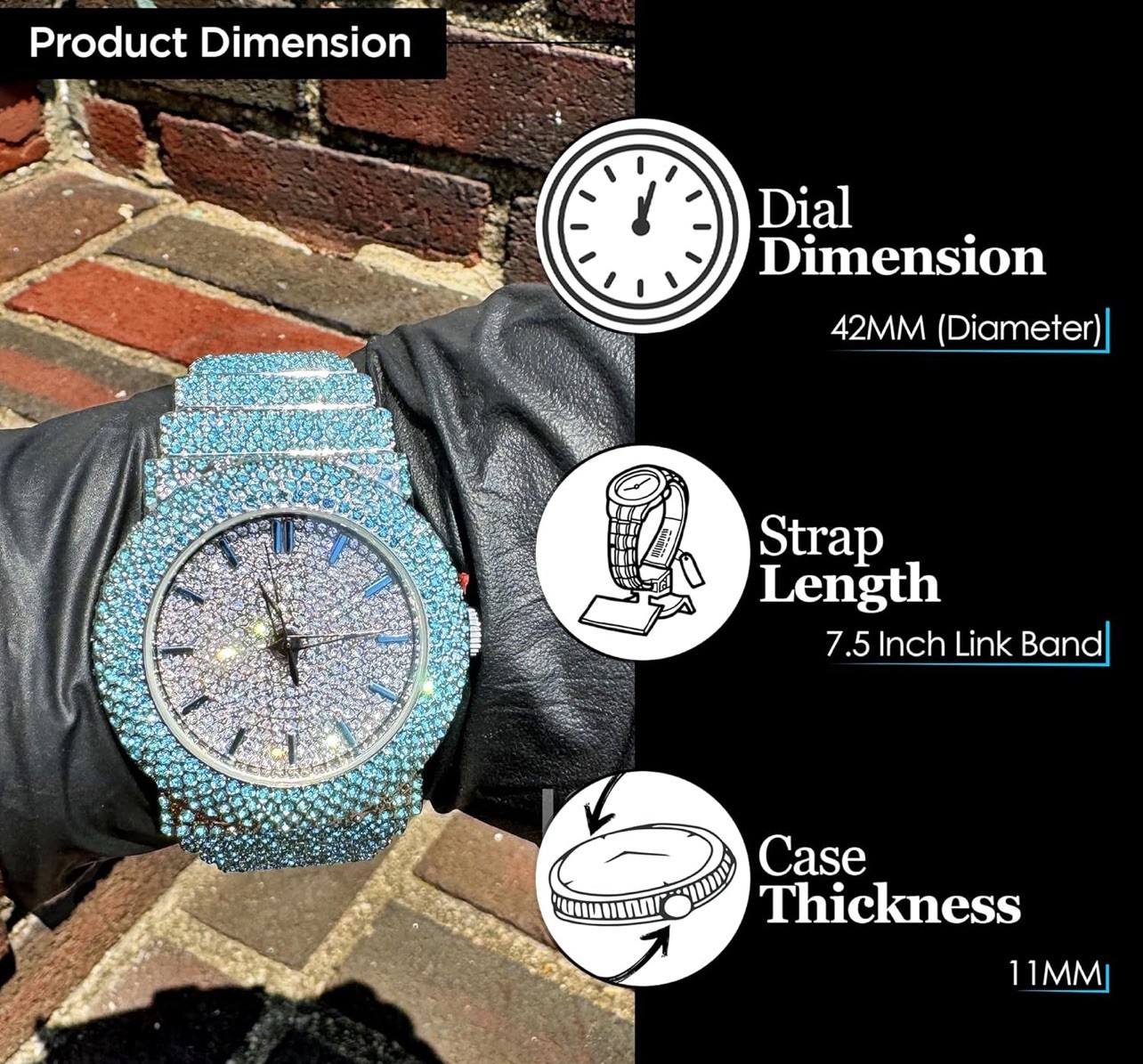 Iced Out Turquoise Watch | Aqua 30M