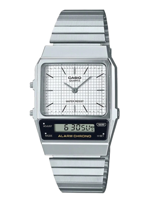 Casio AQ-800E-7A Men’s Vintage Ana-Digi Dual Time Watch Stainless New