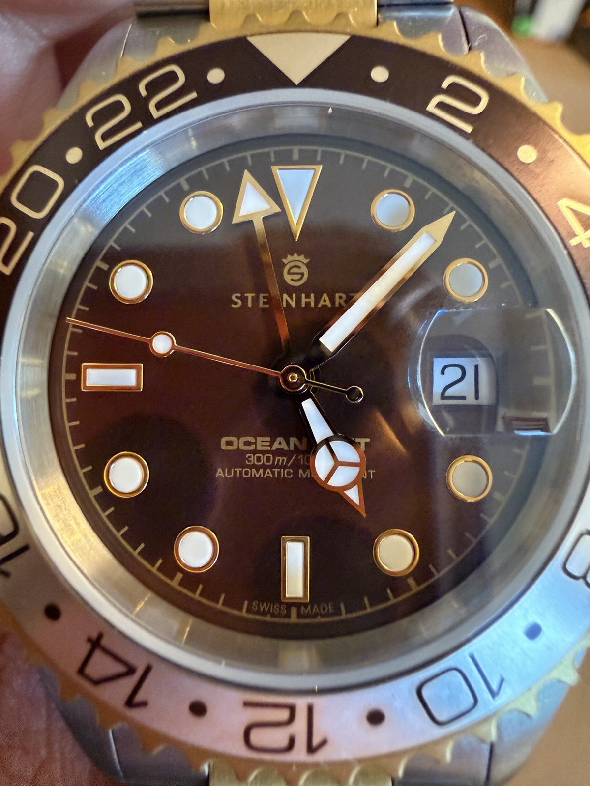 Steinhart Ocean One GMT Automatic 300m Two-Tone Steel Brown Dial 42mm