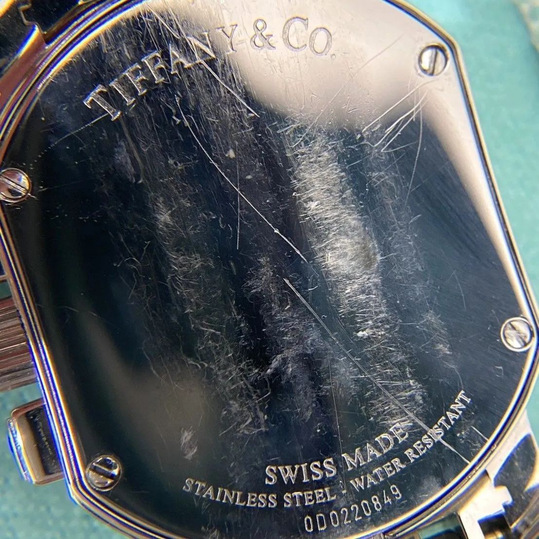 Tiffany & Co. Mark Coupe Chronograph Quartz Storage Bag Silver Date Dial Auth
