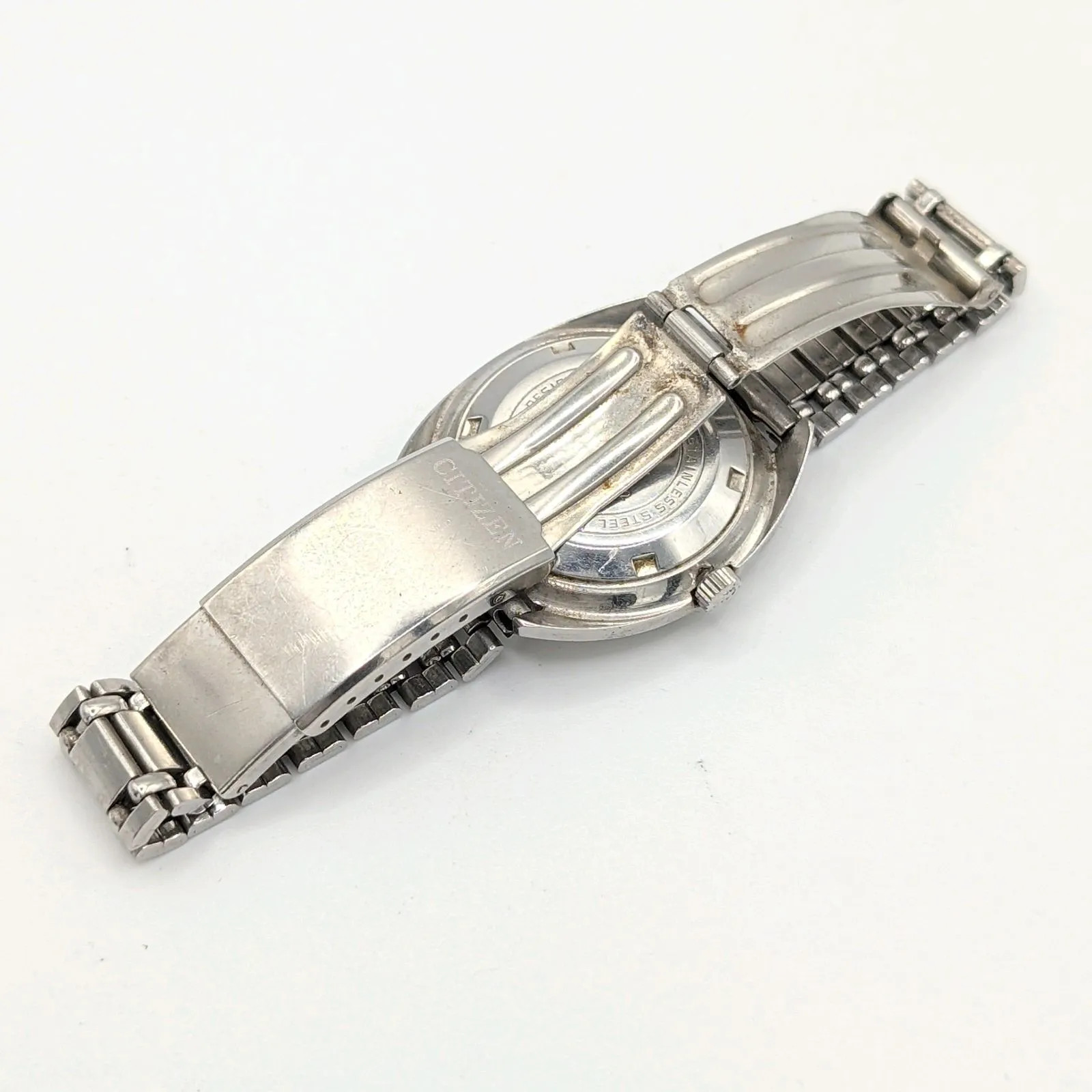 CITIZEN 4-650476 Y Watch Automatic Men’s Round Silver 21 Jewels Y2K 00S Vint