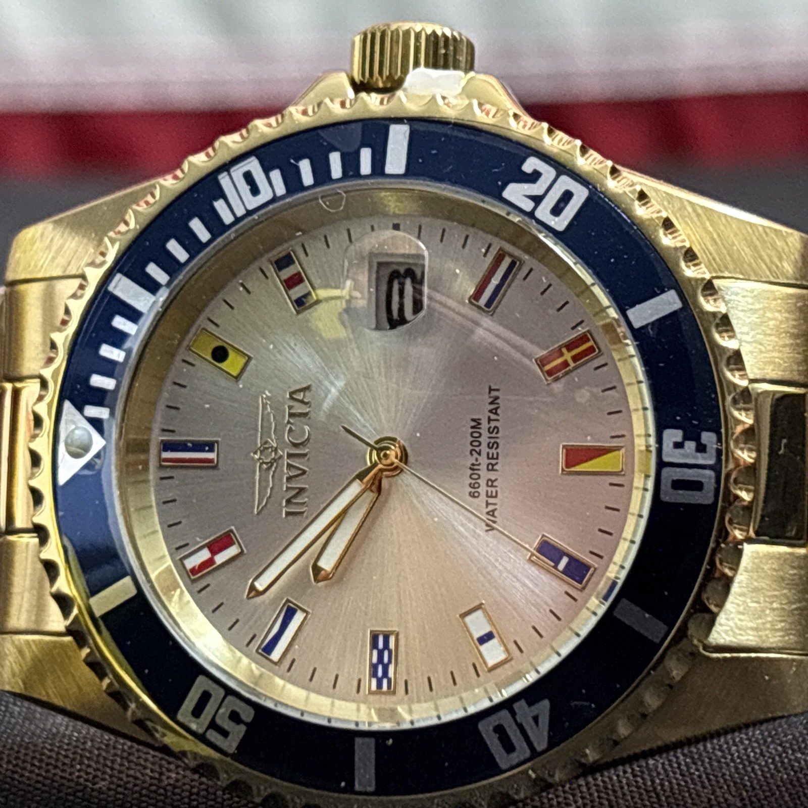 Invicta PD Jetsetter 40mm SS Gld Tone Bracelet Quartz Mens Watch 49886
