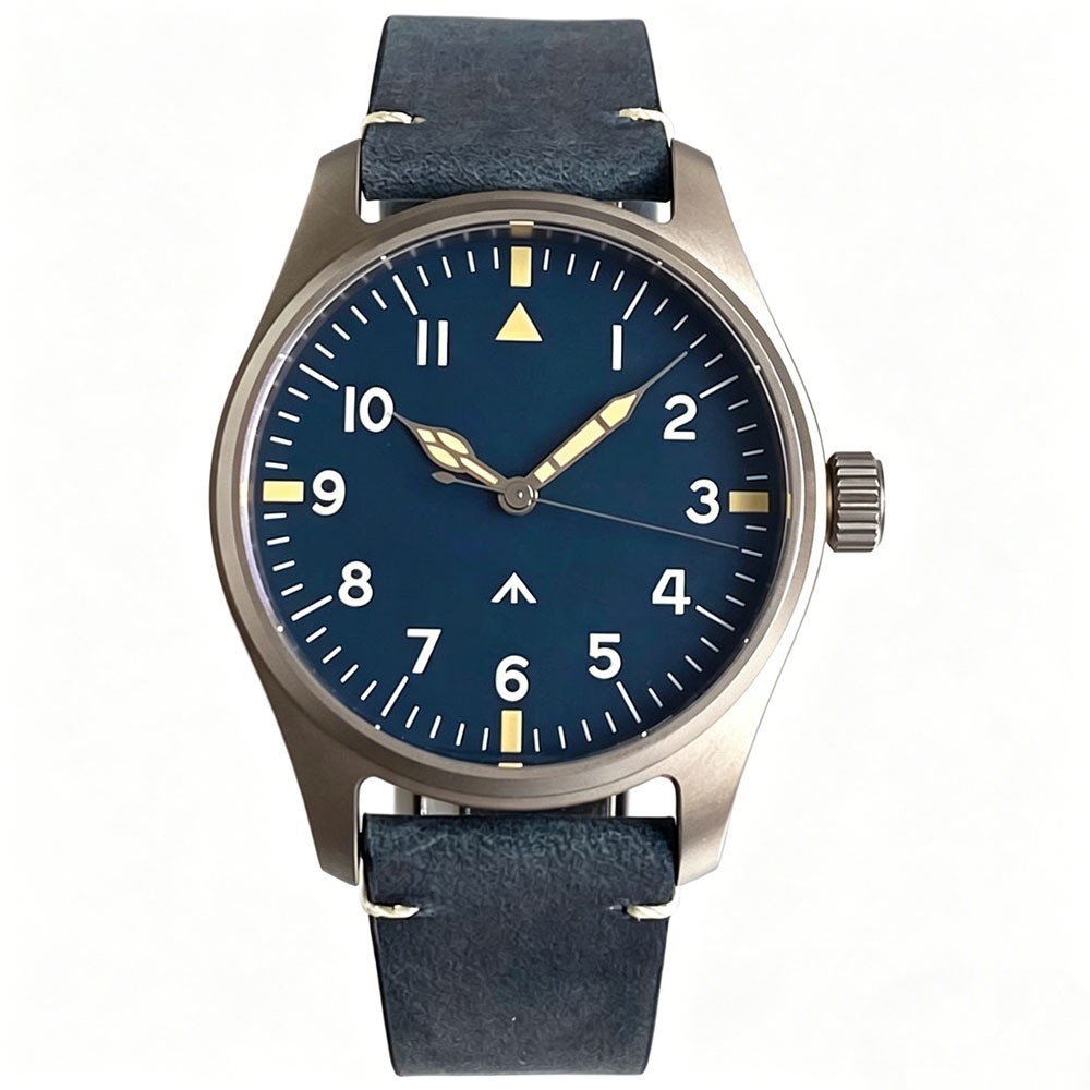 Titanium 39mm Pilot 20BAR Diver Watch Sapphire Lume VH31 Quartz Movt Wristwatch