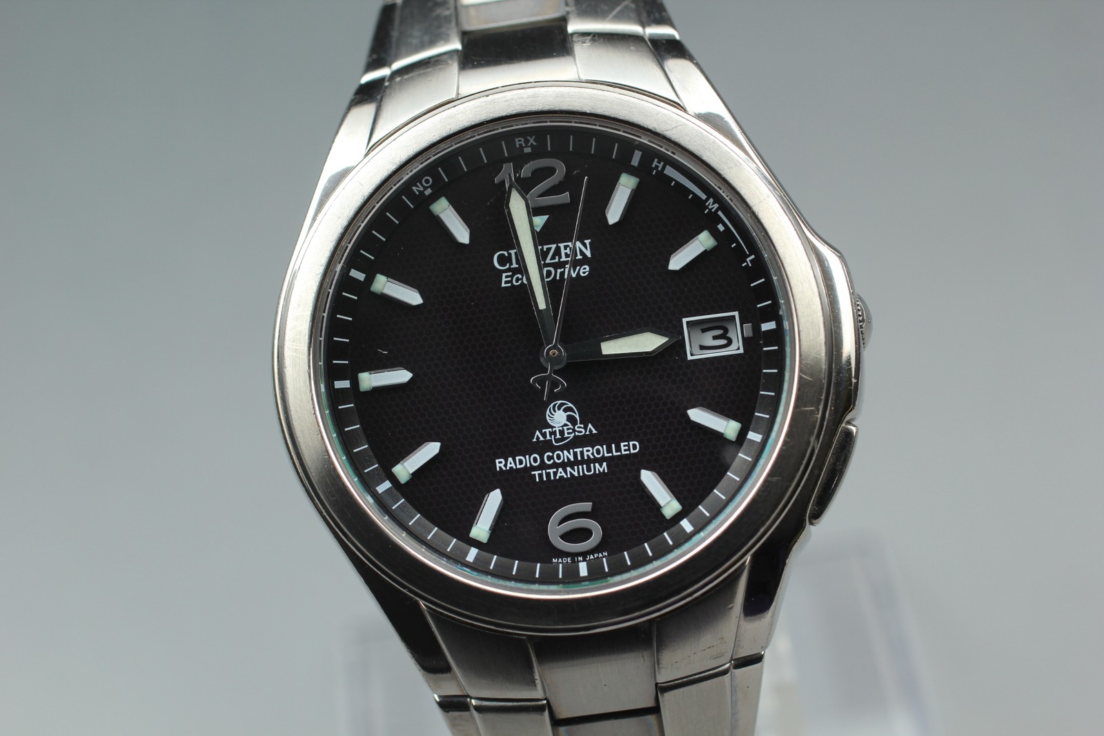 [Exc+5] Citizen Attesa H410-T003788 Eco-Drive Solar Black Dial Men’s Watch JAPAN