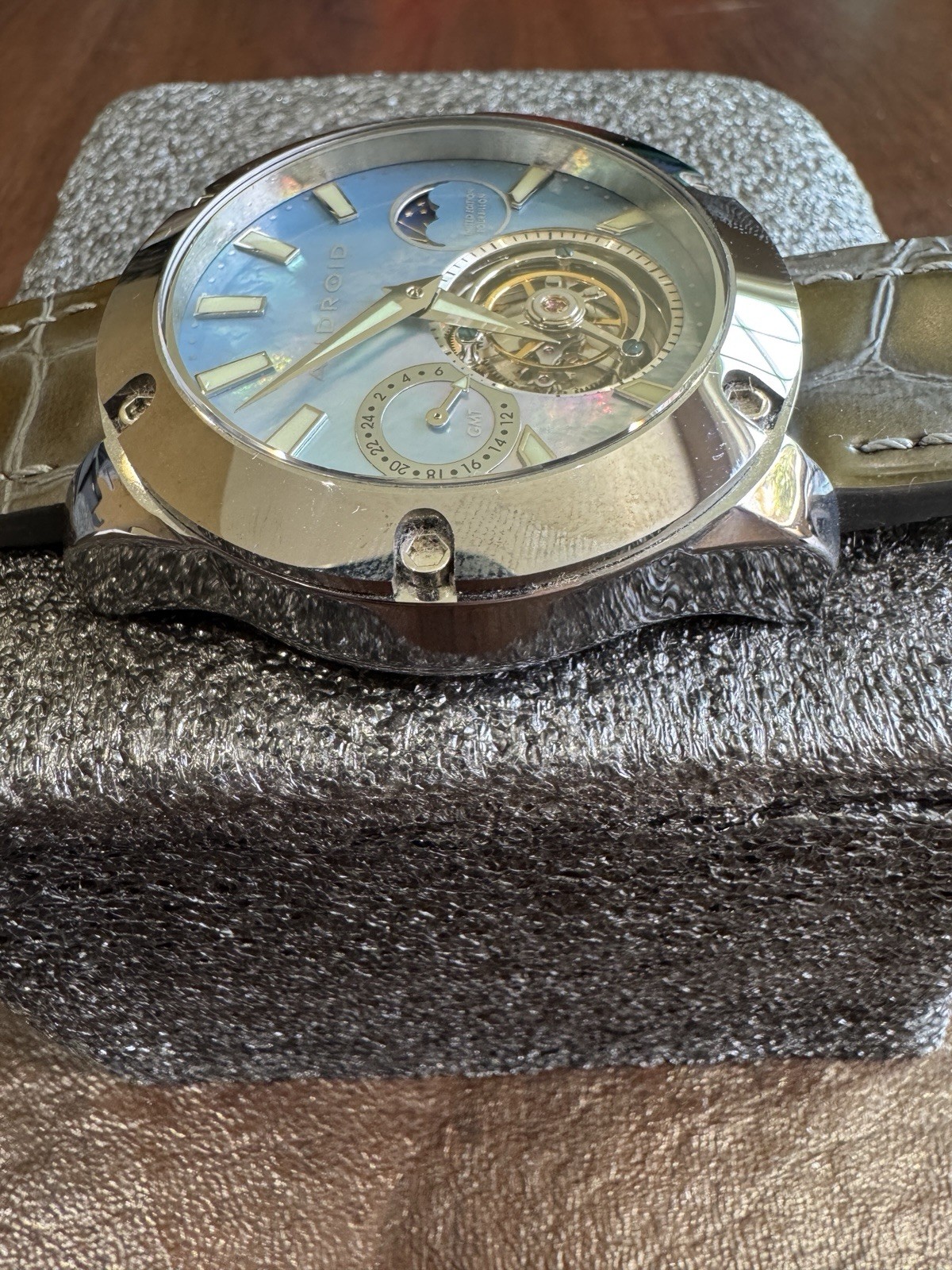 Giant Android Limited Edition Tourbillon w Blue MOP dial Sun/Moon, 24 Hr dial