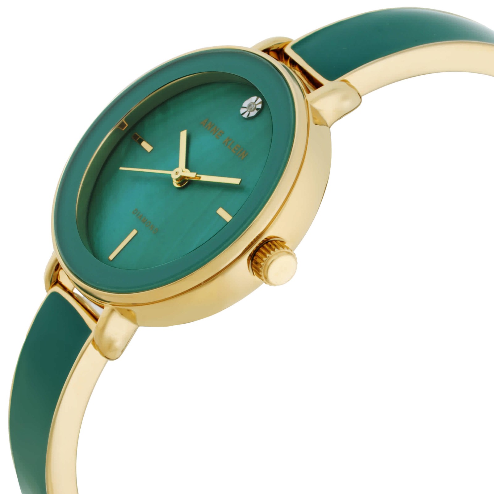 Anne Klein Quartz Green MOP Dial Ladies Watch and Bracelet Set AK/3620GNST
