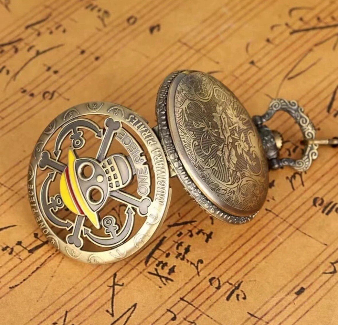 One Piece Pocket Watch – Straw Hat Pirates – Monkey D Luffy – Anime Steam Punk