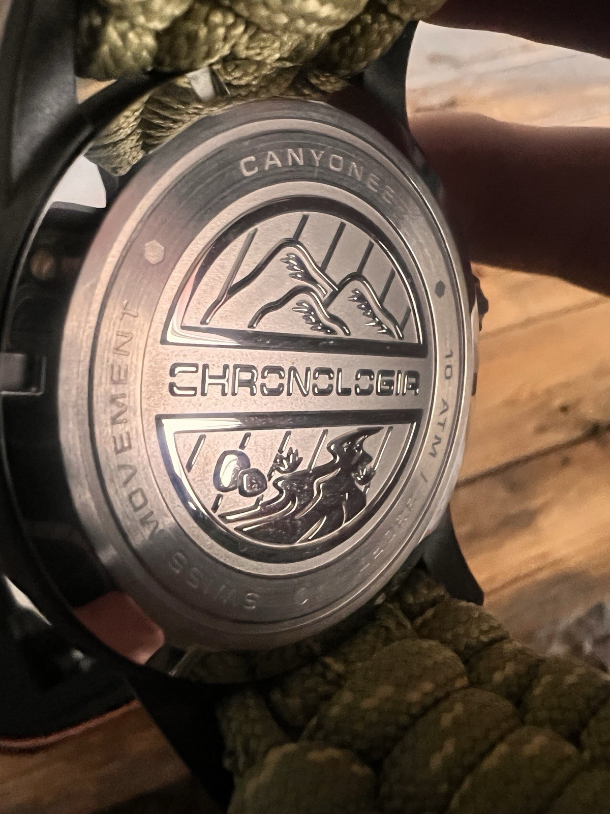Chronologia Canyoneer 94024-E Granite Paracord Watch – Like New With Headlamp