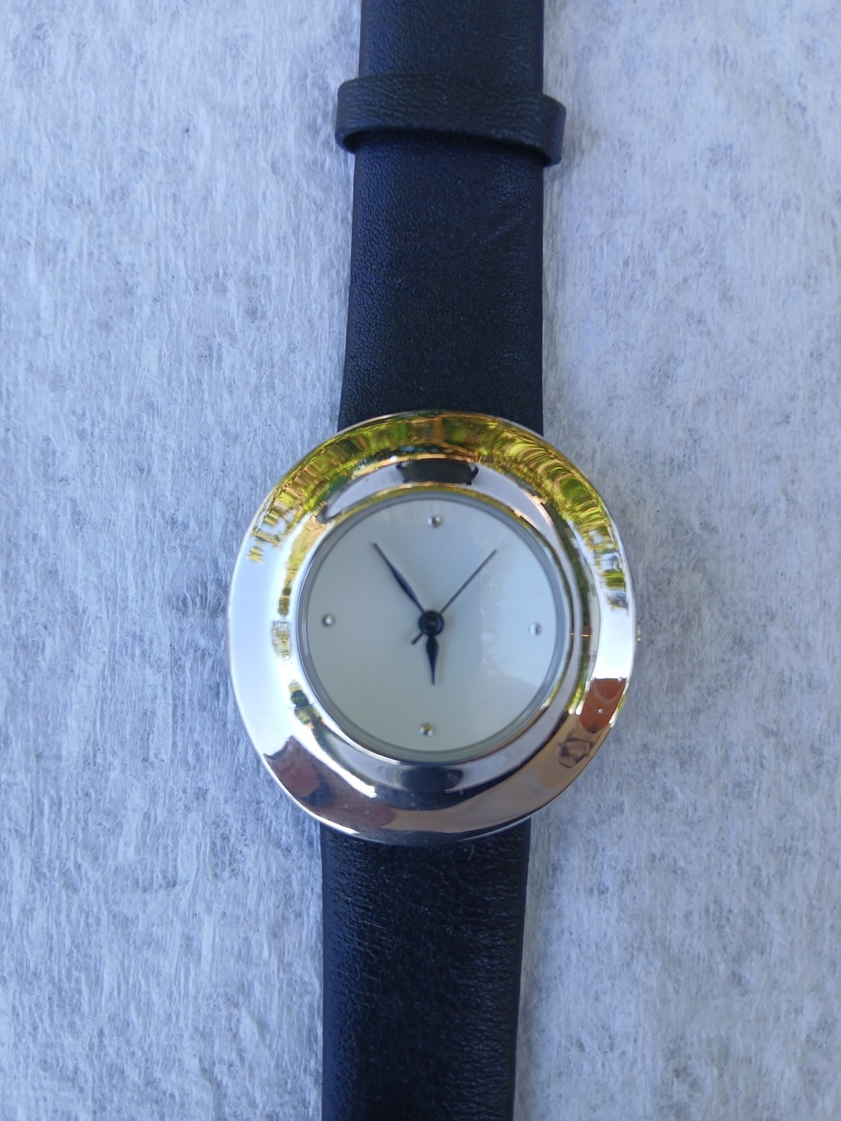 Robert Lee Morris “Moon Crater” Sterling Silver Watch Needs Battery