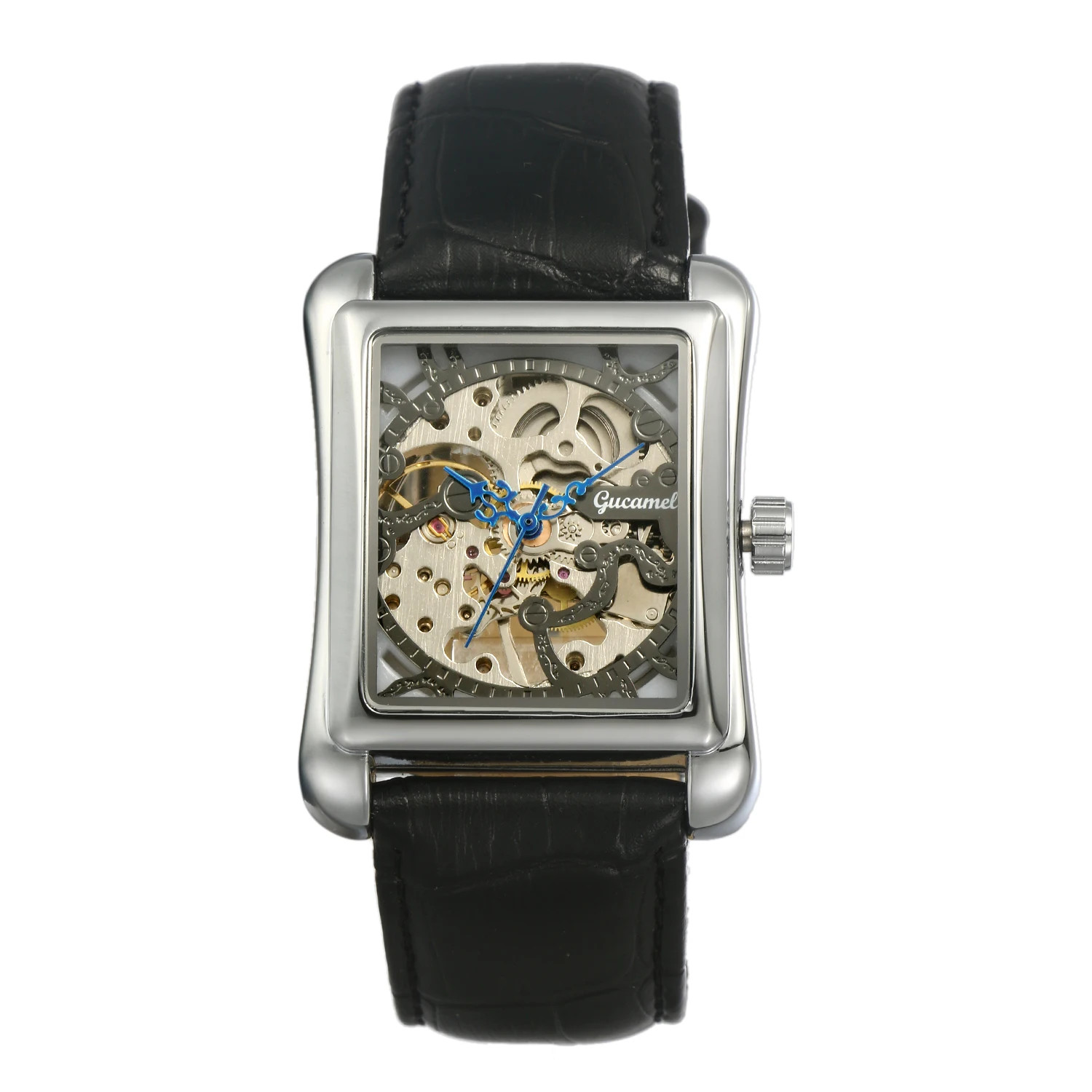 Lancardo Men’s Automatic Mechanical Watch Rectangular Leather Strap 3Bar