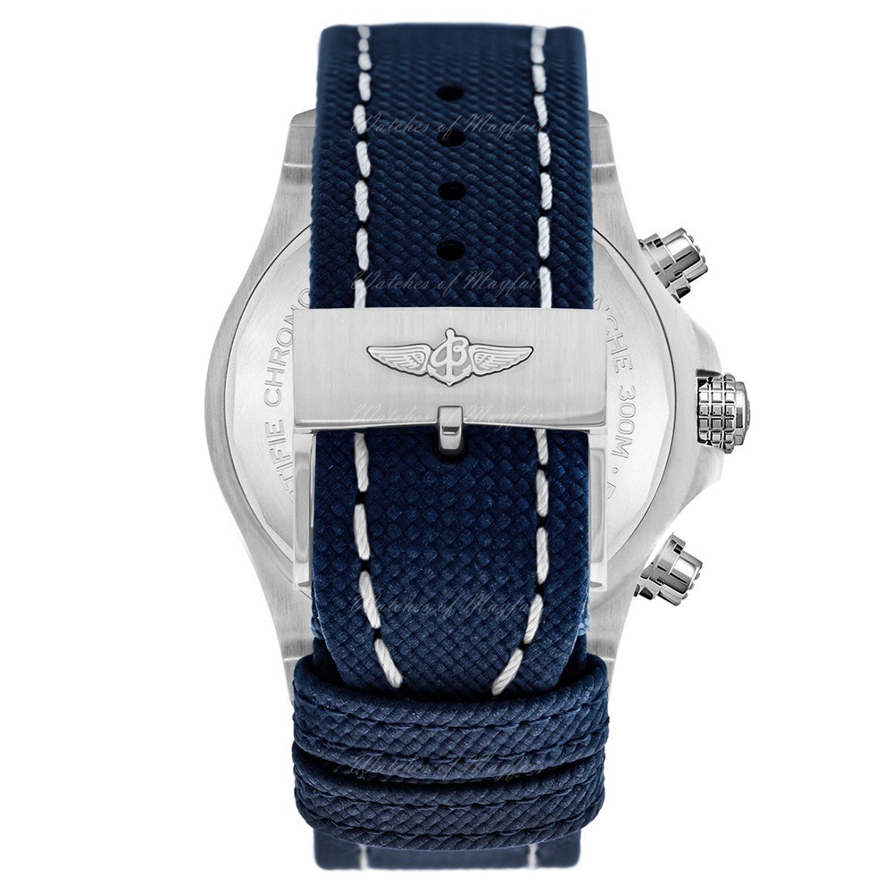 Breitling Mens Avenger Chronograph Blue Dial Automatic New Watch Tang Buckle
