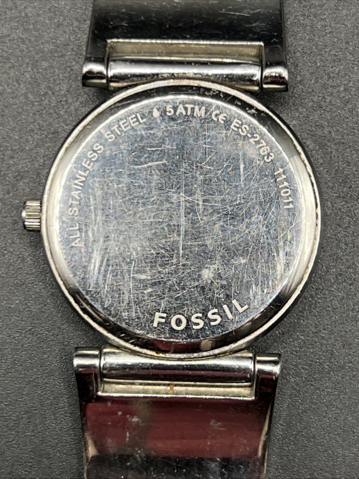 Fossil ES-2763 Women’s Watch Silver Tone Floral Bracelet 30mm Quartz Analog