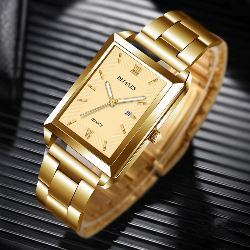 Men’s Business Quartz Watch – Stainless Steel & Leather Casual Design