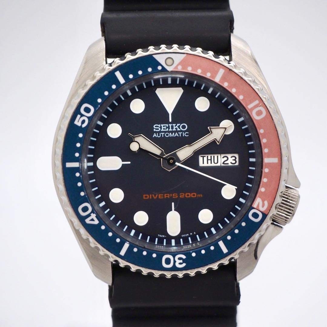 Seiko SKX009 7S26-0020 Automatic Diver 200m Pepsi Navy Dial Mens Watch Japan