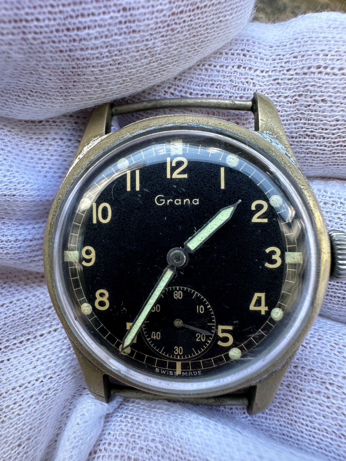 Mechanical Watch Grana DH Germany Wehrmachat WWII 40s’