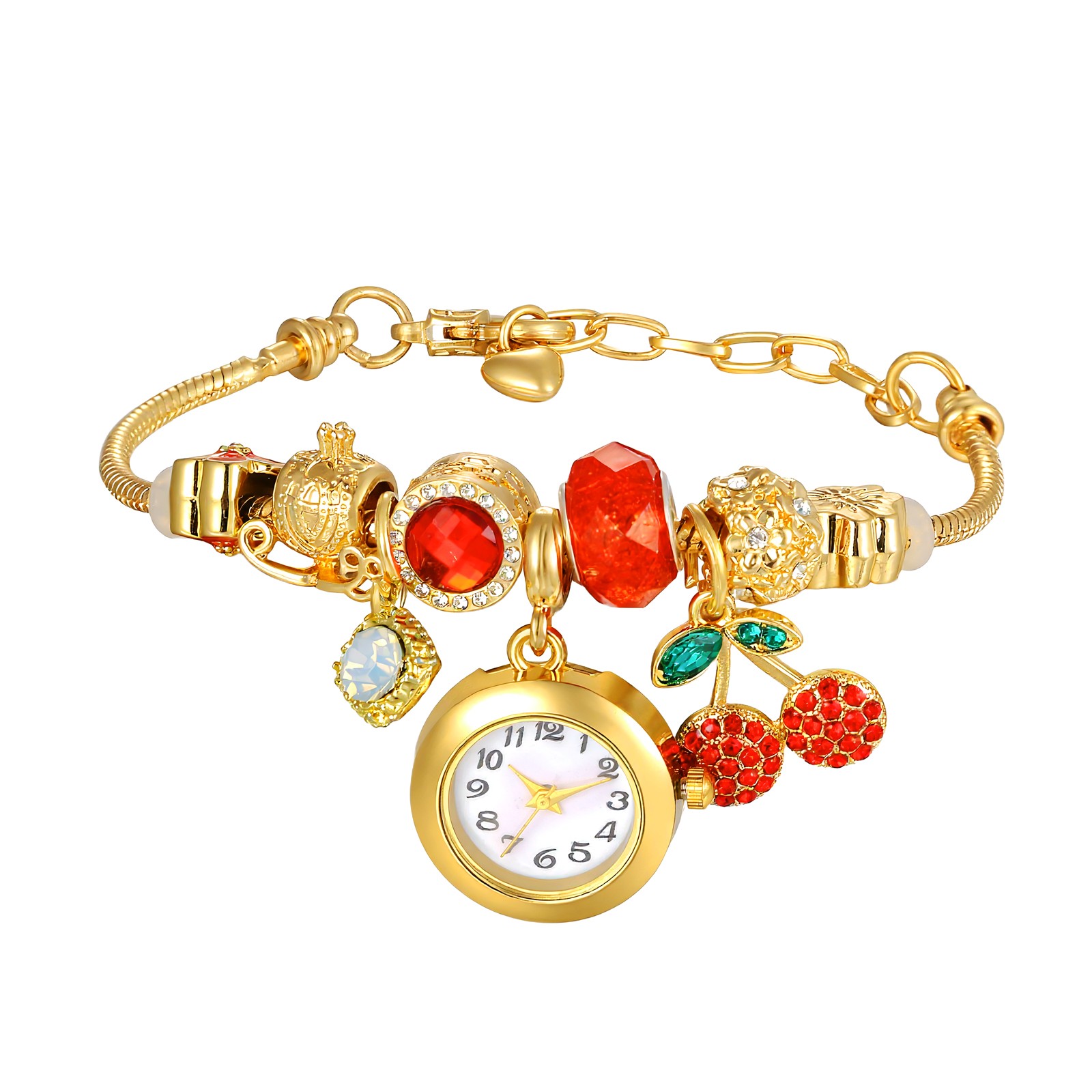 Womens Birthstone Boho Bracelet Analog Quartz Wrist Watch Adjustable Chain Strap