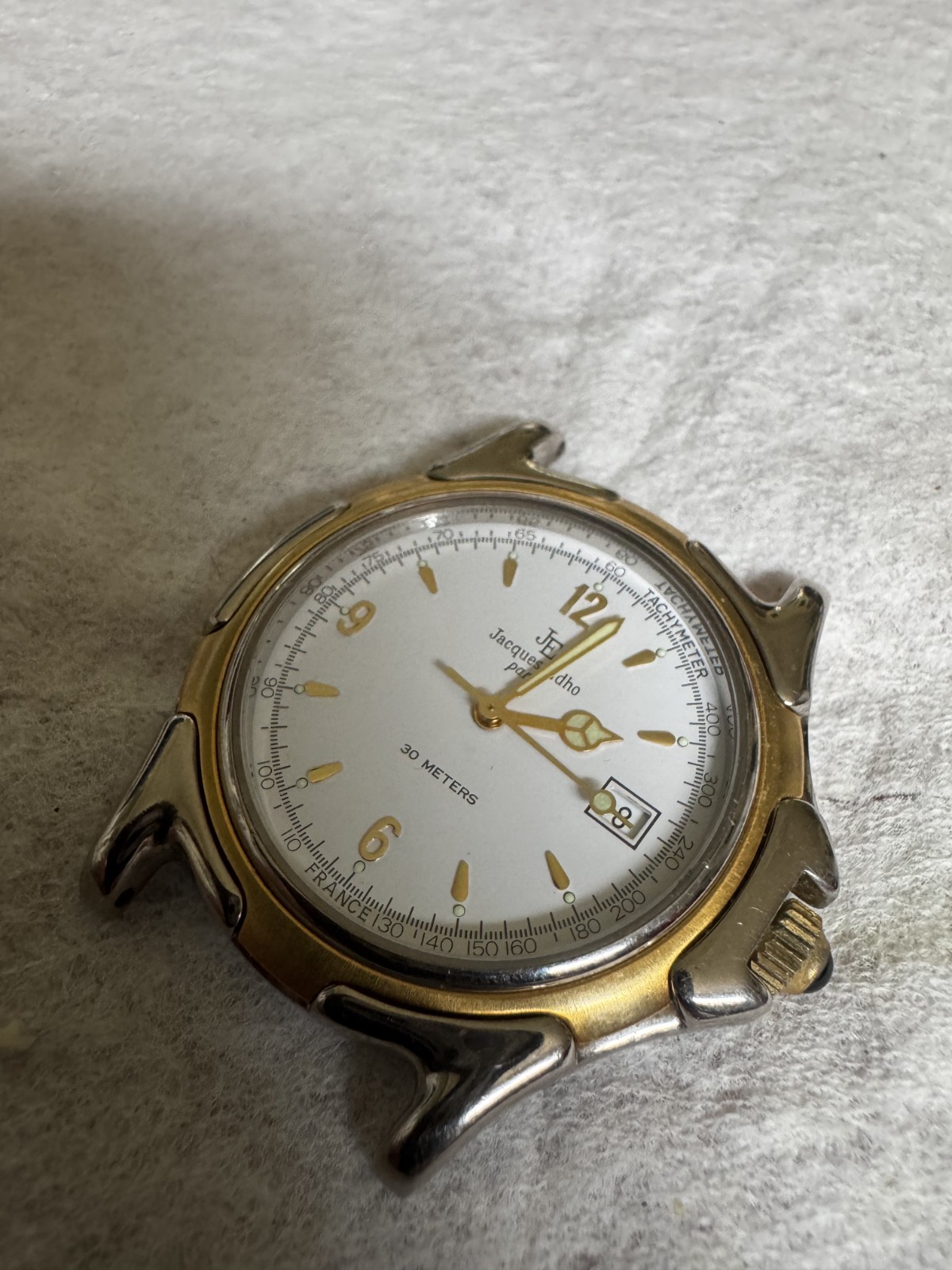 Fine Vintage Jacques Edho Paris 30 Meters Quartz Two Tone Watch France
