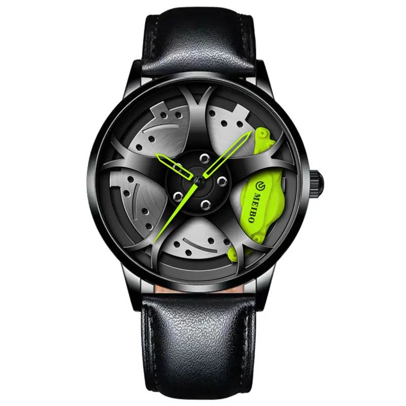 Fashion Sport Watch Car Wheel Rim Stainless Steel Waterproof Wrist Watches Men Z