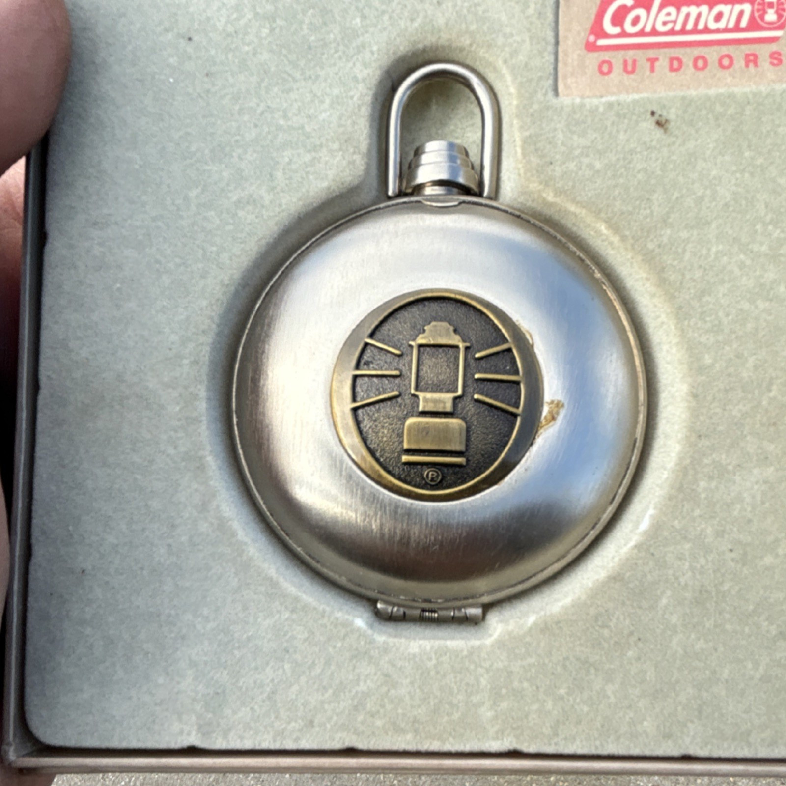 Coleman Outdoors Full Hunter Pocket Watch Silver Stainless Steel Unisex