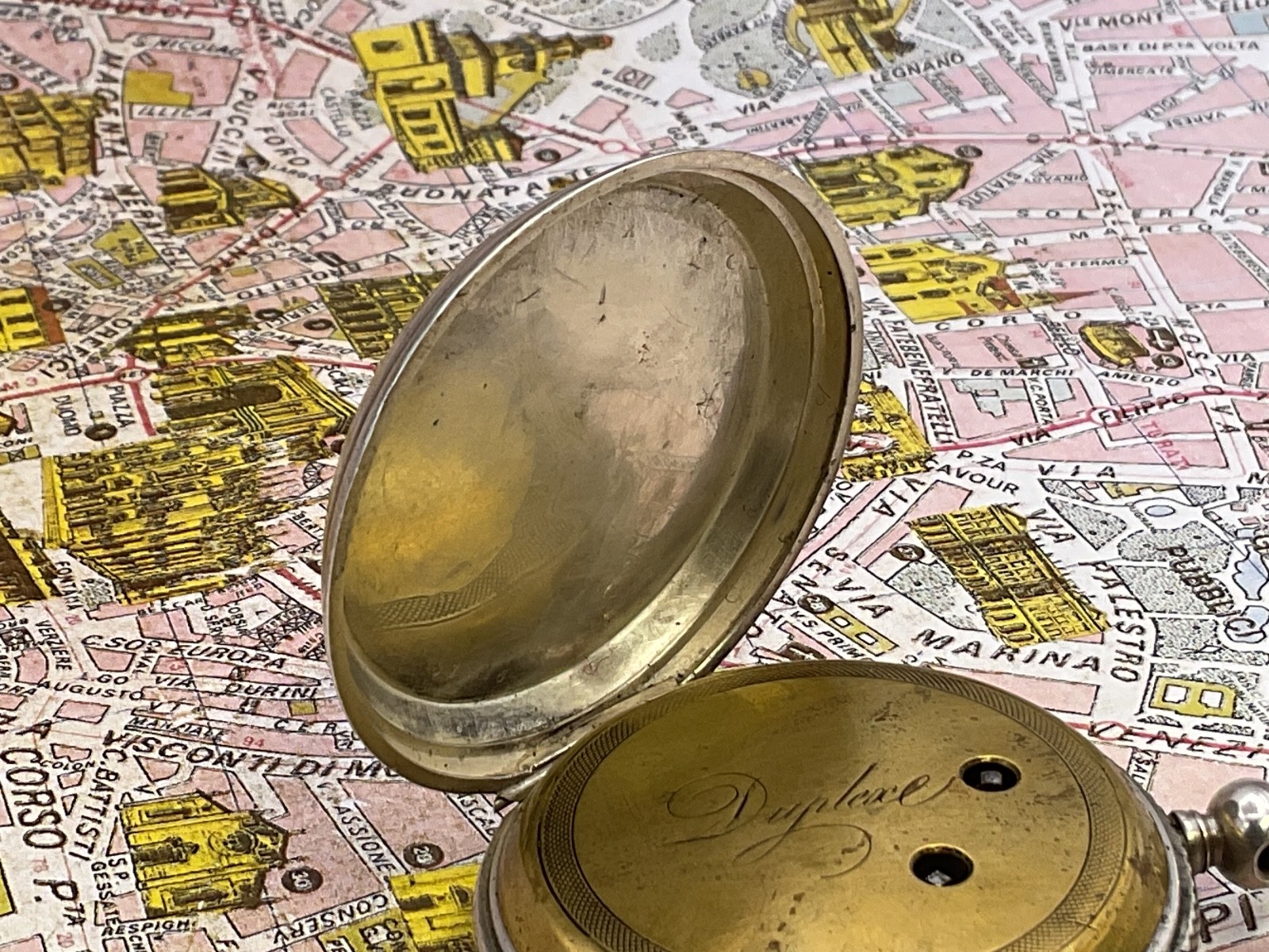 Duplex . Silver Metal Soaps. 1870 . POCKET WATCH