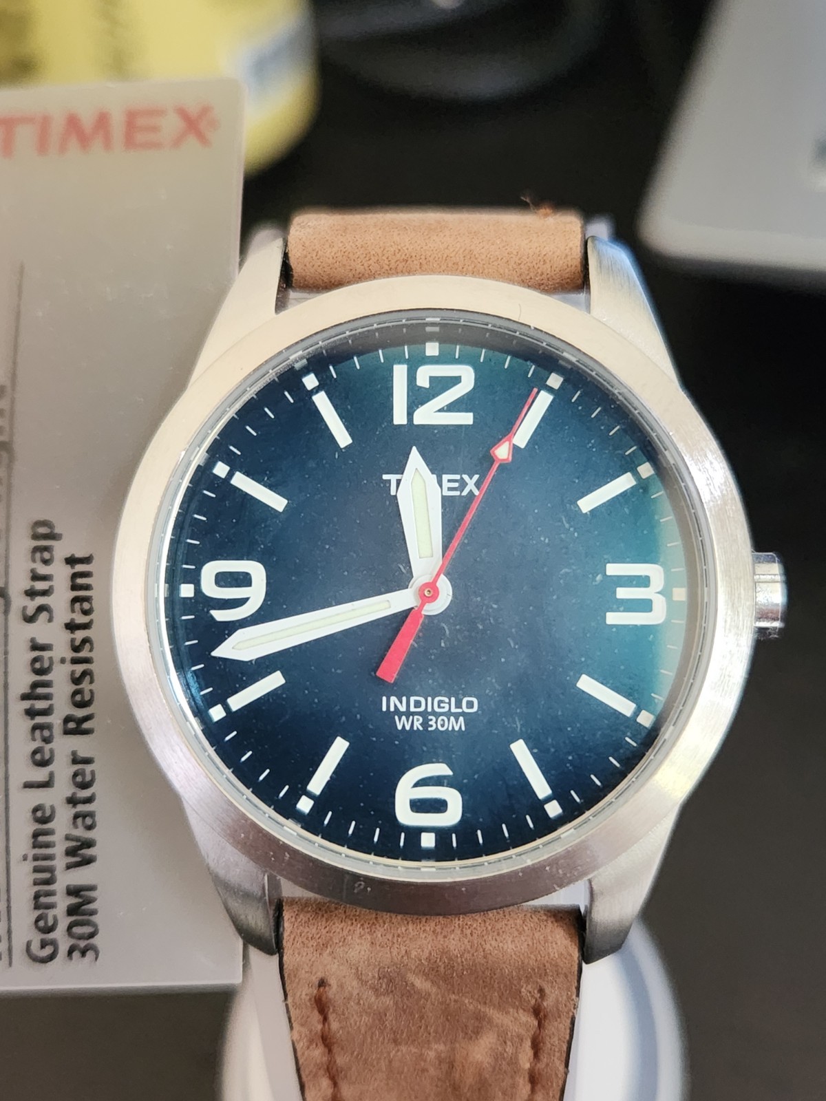 TIMEX WEEKENDER INDIGLO T2N631 BLUE/BROWN QUARTZ WR 30M MEN’S WATCH NEW