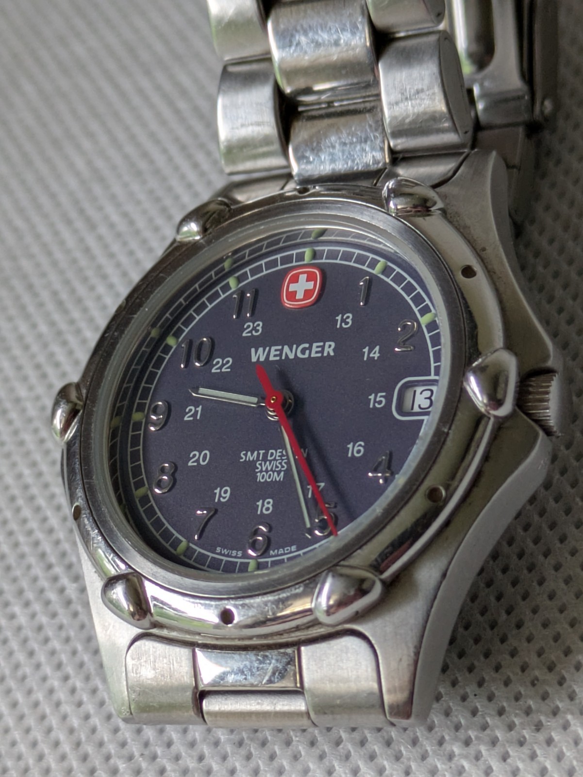 Wenger Swiss Quartz Watch Men 24hr / Date Military Dial