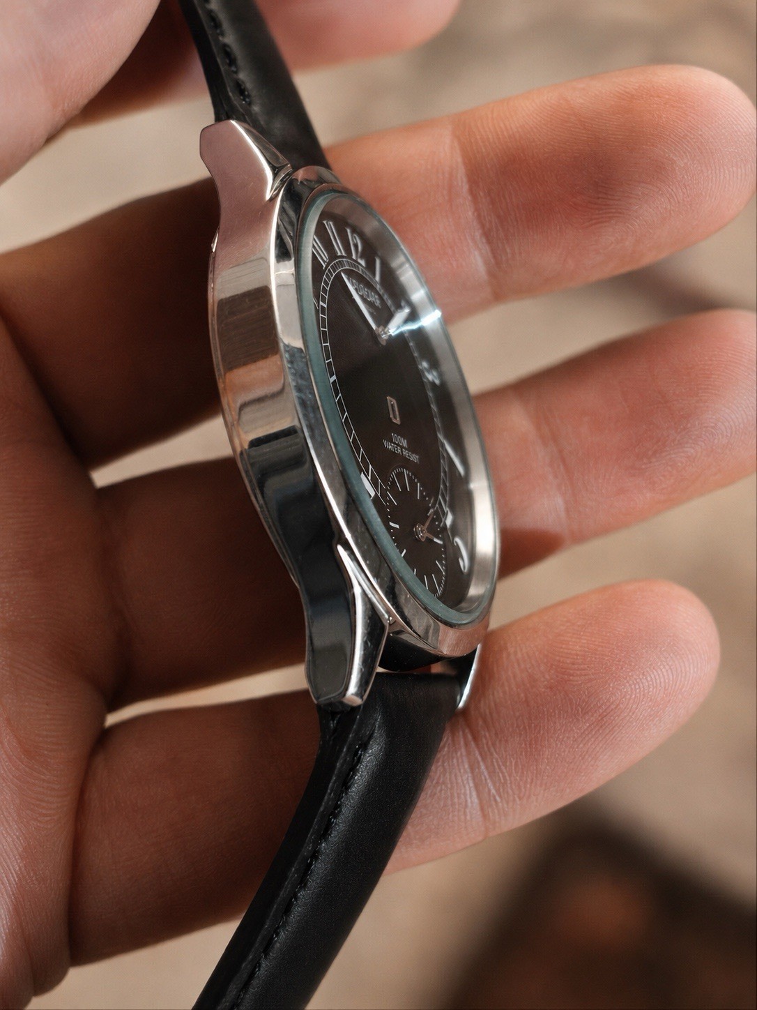 😍 RUNS GREAT! Clean 1990s PULSAR DUAL TIME 42mm Black Steel Date Dress Watch