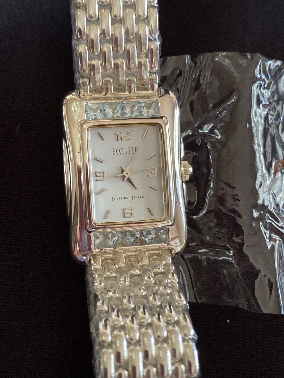 NIB Lady’s Sterling Silver ECCLISSI 925 Bracelet Watch New Battery 7/1/2026