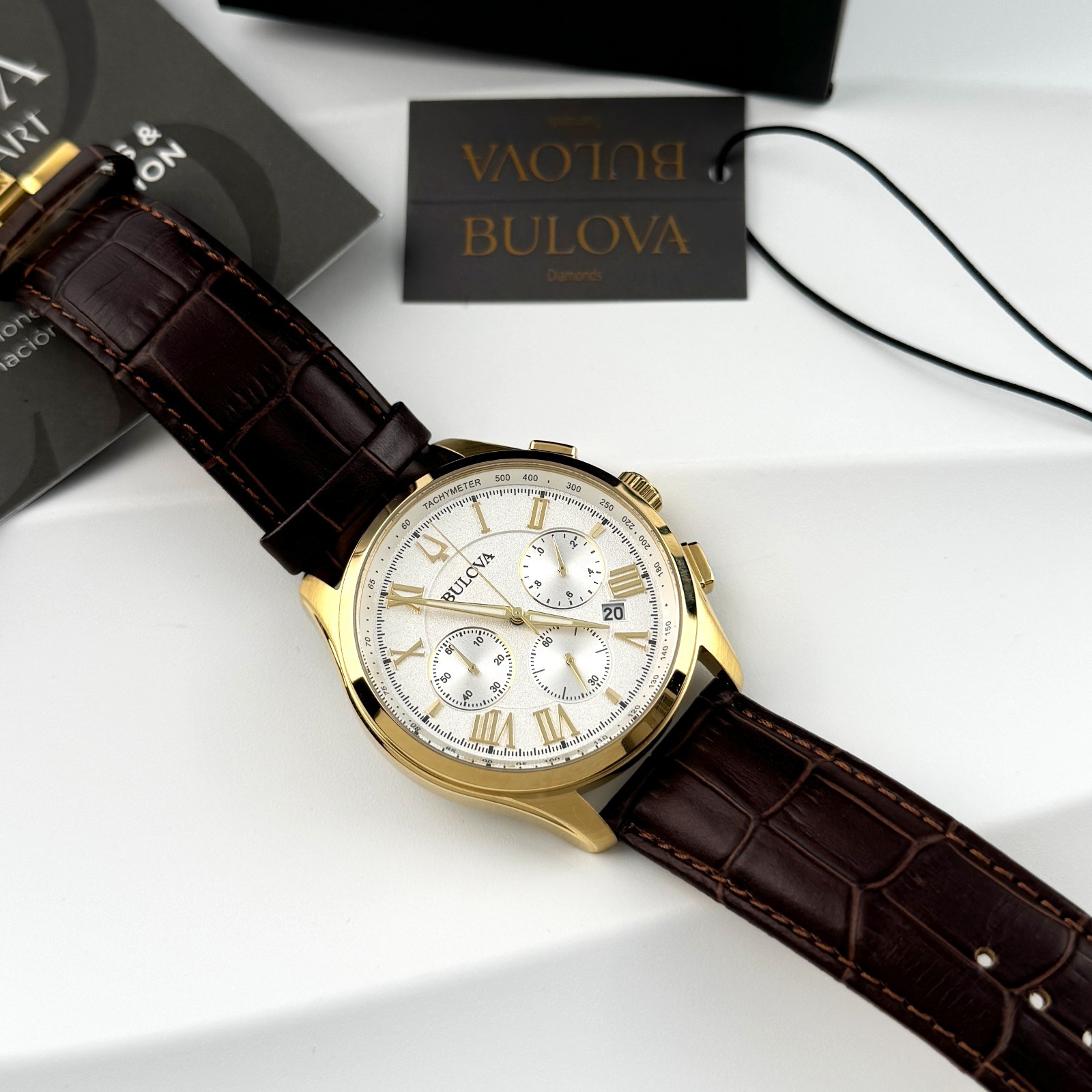 Bulova Men’s New 97B169 Classic Wilton Quartz Watch white Dial 46.5mm