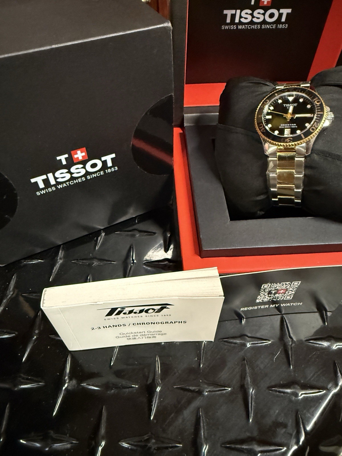 Unused TISSOT Seastar 1000 T120.210.22.051.00 Black Stainless Men Watch in Box