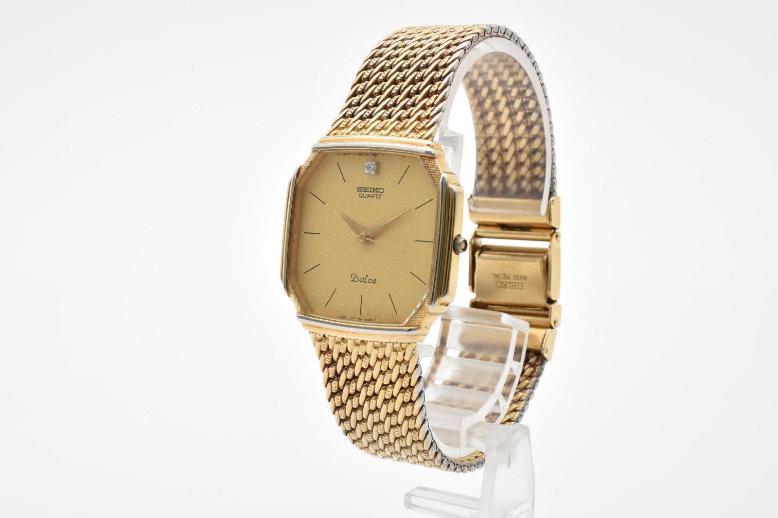 [Exc+5]SEIKO Dolce 7731-5000 29mm Quartz Vintage Gold 1P Diamond Men’s Watch