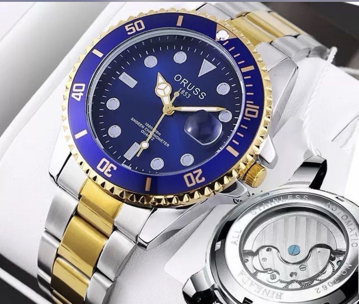 Oruss 1853 Men’s Blue Face Stainless Steel Watch Analog Automatic