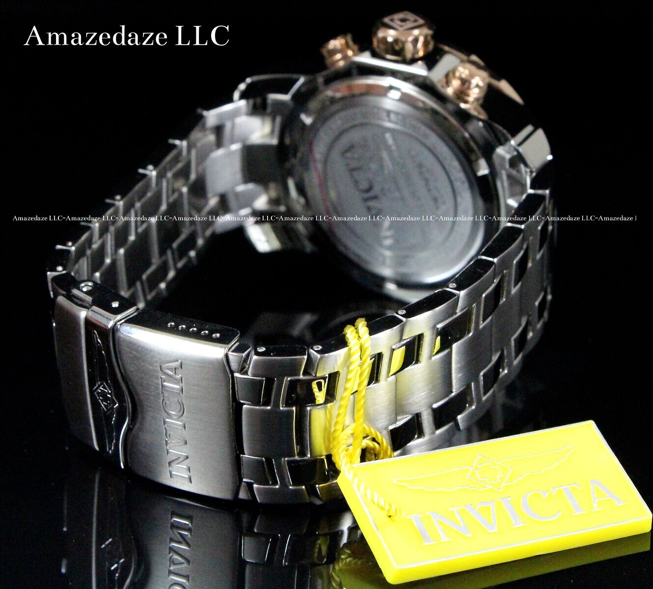 NEW Invicta Men 48mm Pro Diver Scuba Chronograph Rose Tone/BLUE DIAL SS Watch !!