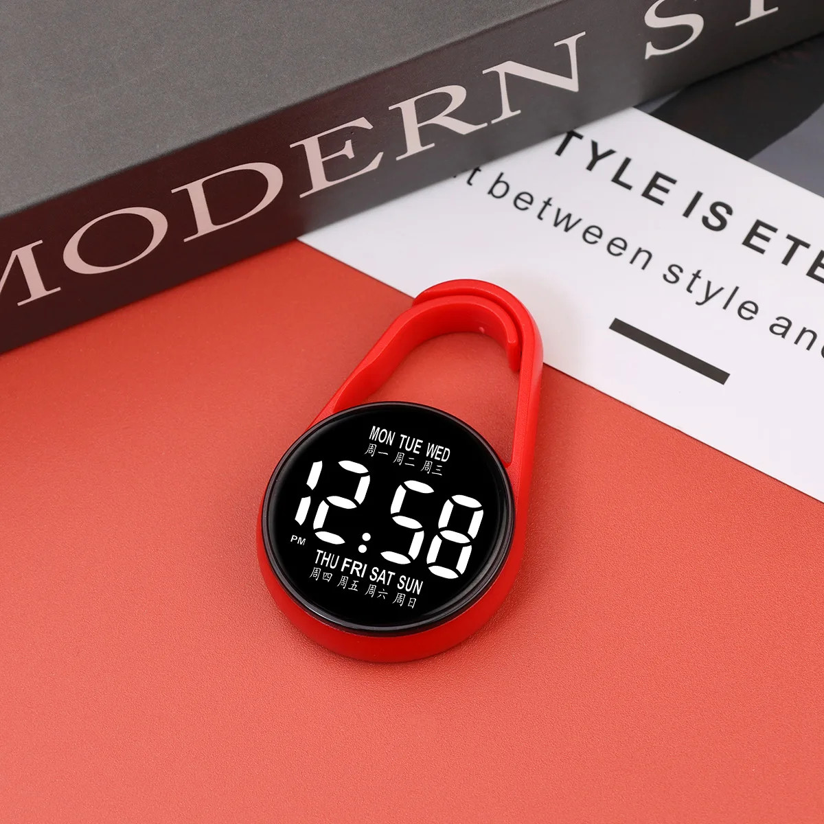 LED electronic hanging watch night light digital electronic hanging watch pocket