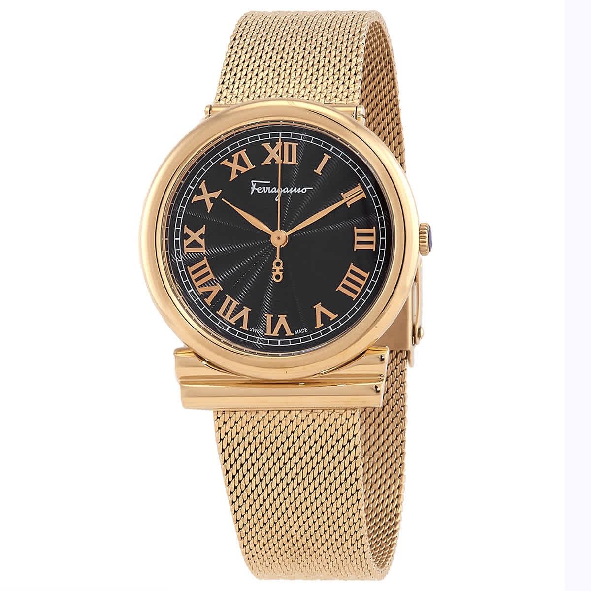Ferragamo SFUF00521 Gancino Black Dial 34 mm Women’s Watch New