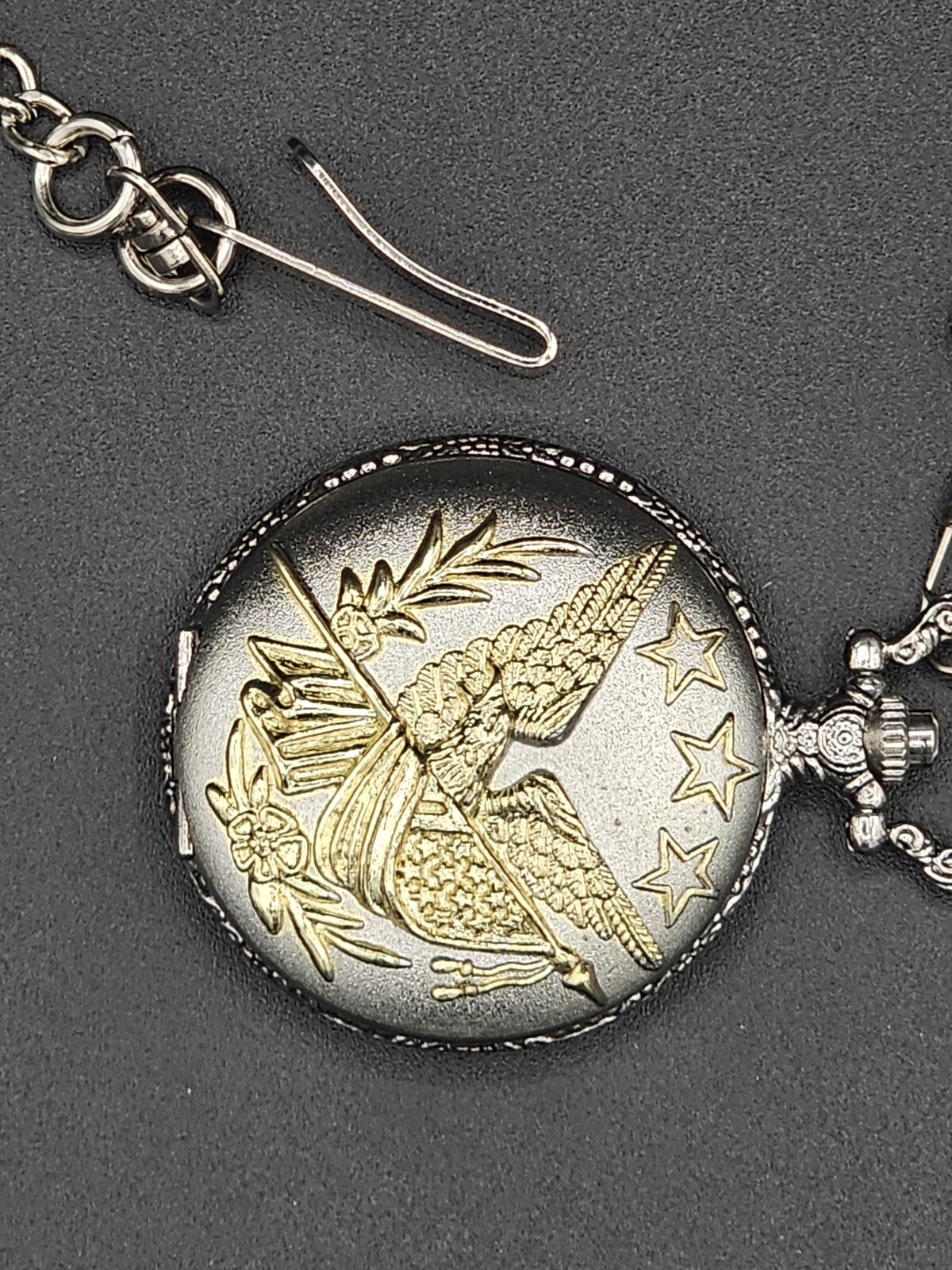 Folio Pocket Watch American Eagle Gold and Silver Toned