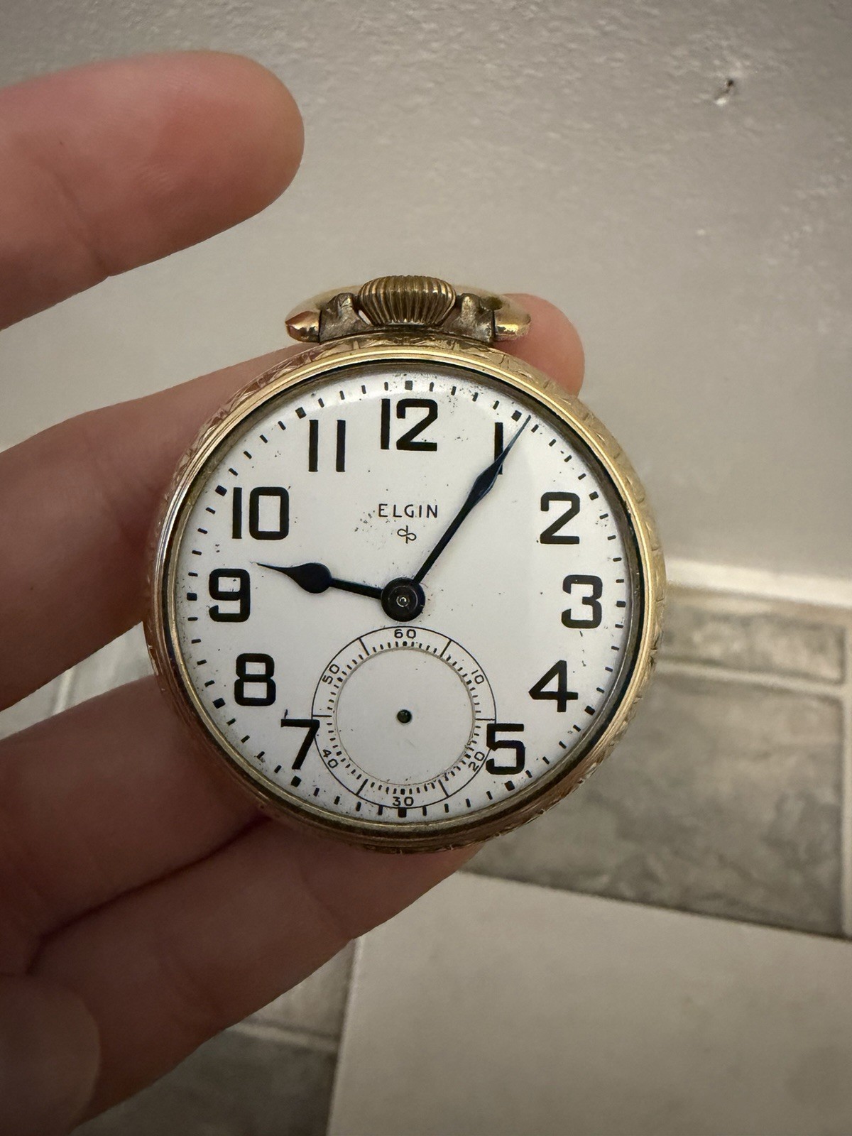 Antique Elgin Grade 573 Pocket Watch 17J 5 Adj 10K GF Runs + Video