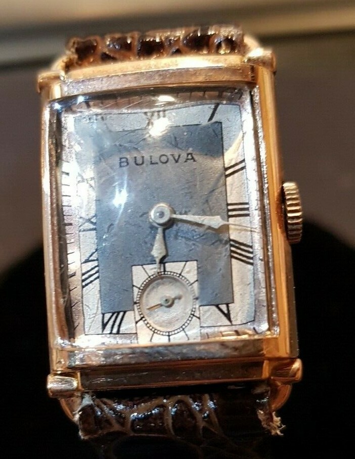 Bulova 14k Rose gold filled vintage watch, Roman numerals dial, art deco #2