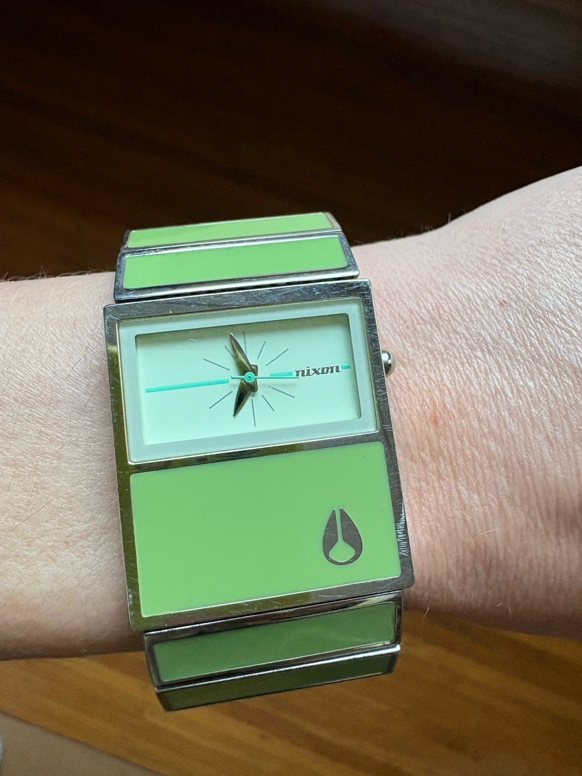 Nixon The Chalet Mint Green Panel Stainless Bracelet Watch