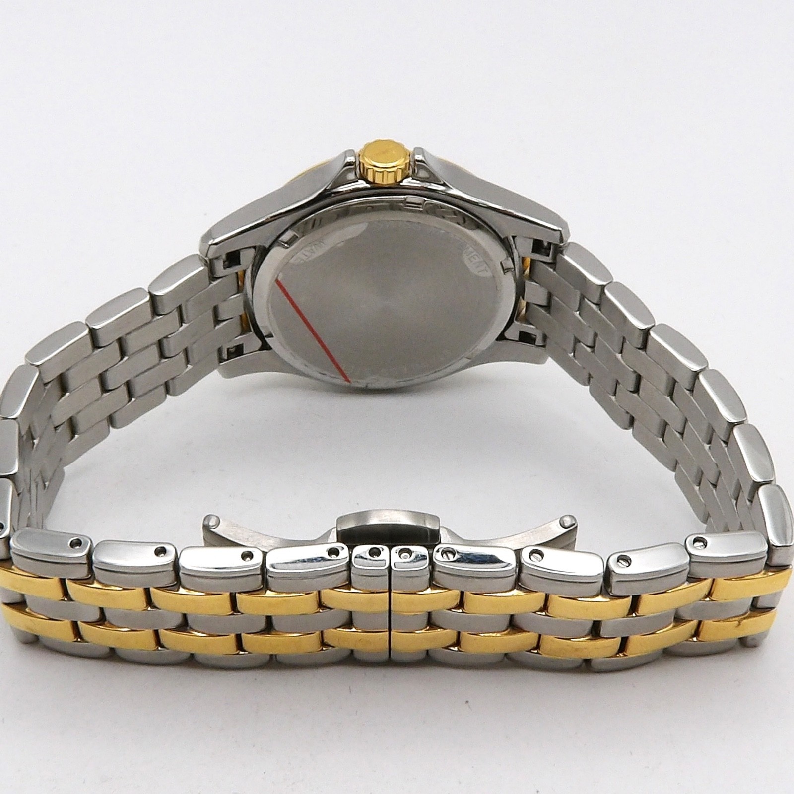 Tourneau Corporate Two Tone White Dial Stainless Steel Mens Watch Date Quartz