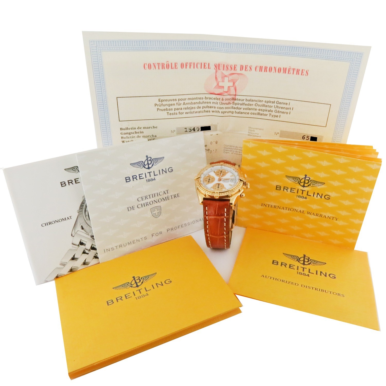 Breitling Chronomat GT 18K Gold Automatic Chronograph 40mm K13050.1 w/Papers