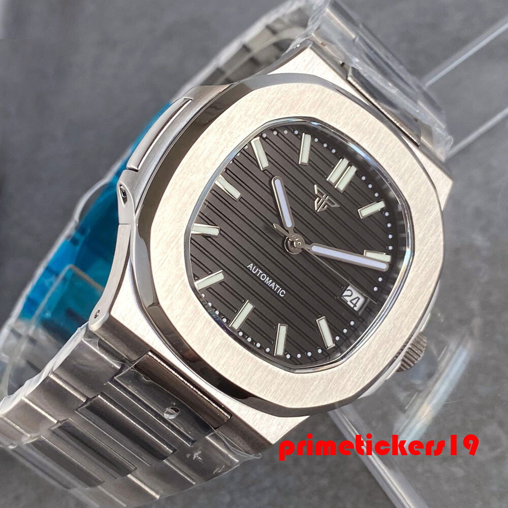 Square 40mm NH35 Sapphire Stainless Steel Brushed Automatic Men’s Watch Luminous