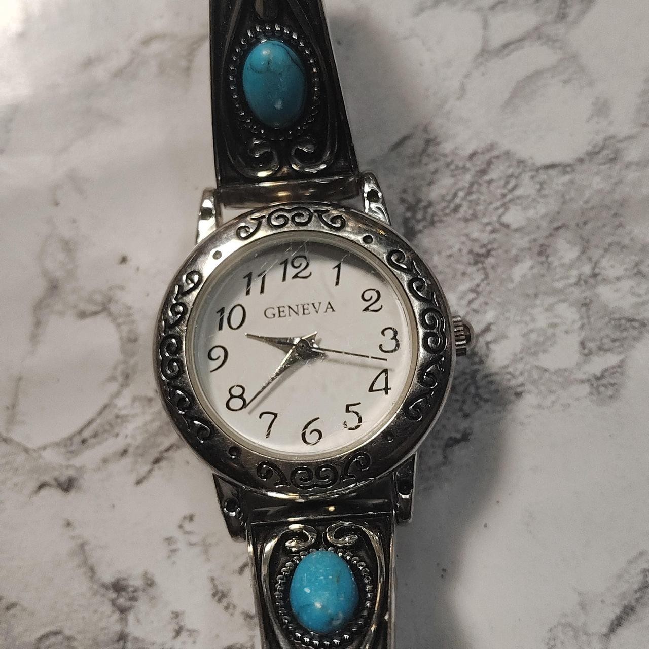 Silver and turquoise watch with a unique design #boho #festival