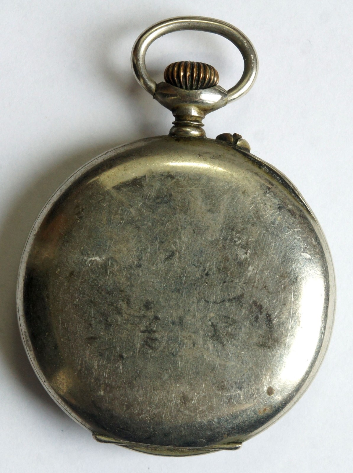Antique Open Face Pocket Watch Argentan Case Cylinder Movement Serviced Working