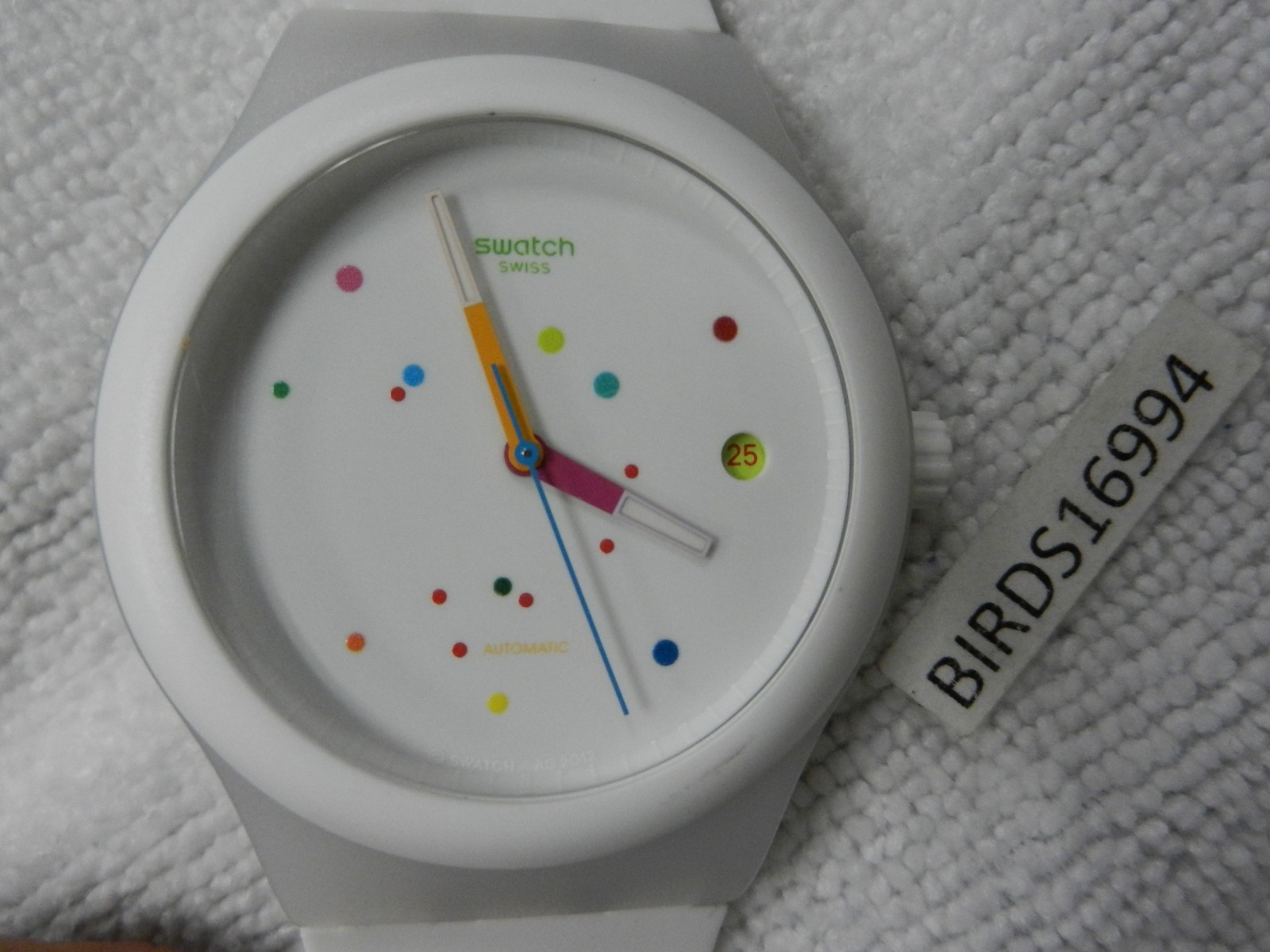 NEW! Swatch Sistem51 Sistem White SUTW400 42mm RUNS 4-5 MINUTES A DAY SLOW SAVE!
