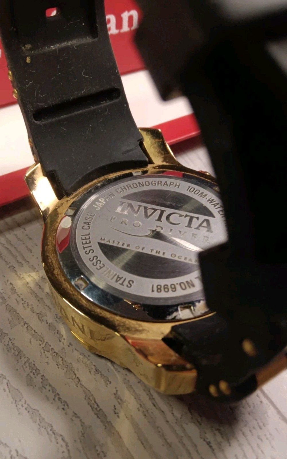 Invicta Pro Diver SCUBA 50mm Black Gold Stainless Steel Case with Black Gold…