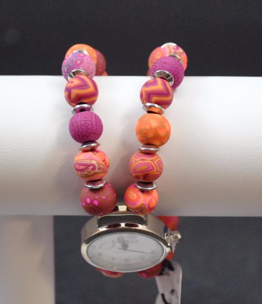 Jilzarah Morocco Round Watch Polymer Clay Beads Handcrafted Artisan Jewelry G4